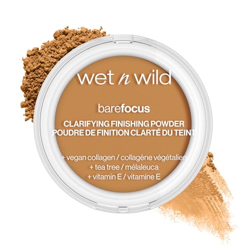 wet n wild Bare Focus Clarifying Finishing Powder Matte Pressed Setting Powder Medium-Tan and Translucent