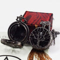 Scrying Mirror,Obsidian Mirror Tree of Life Design Witchcraft Kit for Divination, Meditation, and Spiritual Connection,Witchy Gifts