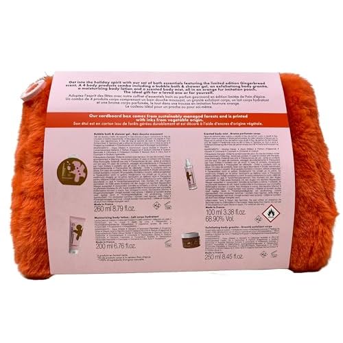 SEPHORA COLLECTION Gingerbread Set - Bubble Shower Gel, Moisturizing body Lotion, Scented Body Mist, Exfoliating Body Granita Full Size.