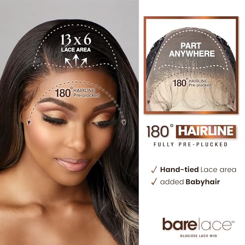 Sensationnel Bare Lace 13x6 Wig-Unit - 1B OffBlack, Pre-Plucked, Glueless
