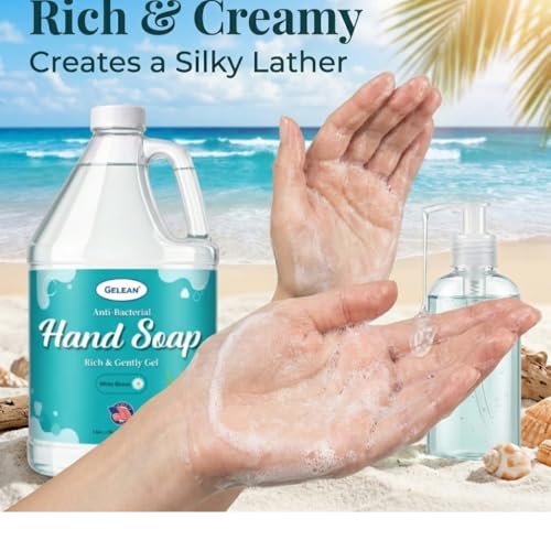GELEAN White Bloom Liquid Hand Soap Refill 128oz Aloe Vera & White Tea Scent