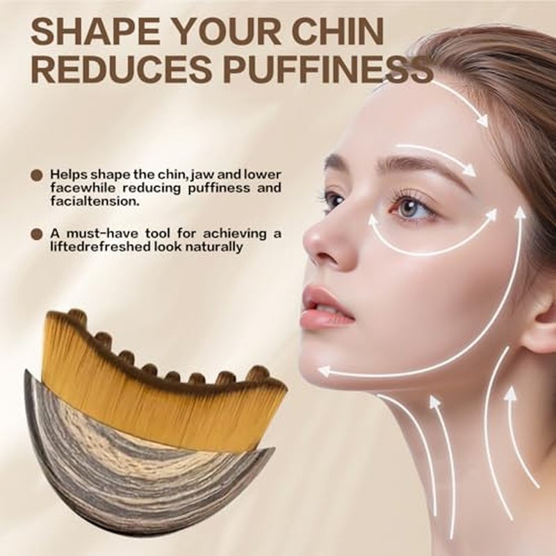 Lymphatic Contour Face Brush, Dry Brushing Face Brush, Lymphatic Drainage Massager for Face, Chin & Jawline Sculpting,Fits to The Skin to Relieve Fatigue (6PCS)