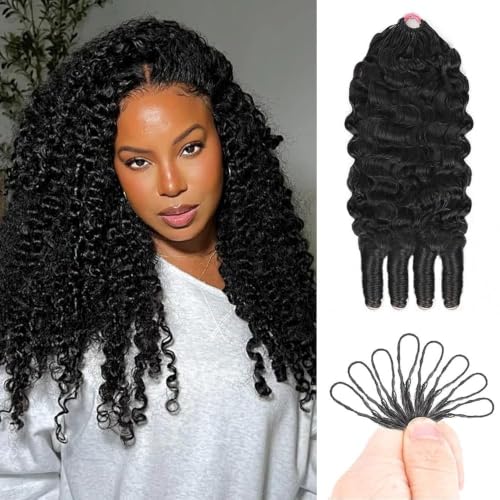 Sterly Burmese Curly Crochet Hair Bundles 16" 120g Pre-Separated Feather Knotless