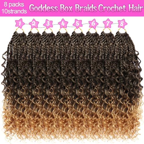 Goddess Boho Box Braids Crochet Hair - T27 / 14 Inch, 8 Packs for Black Women