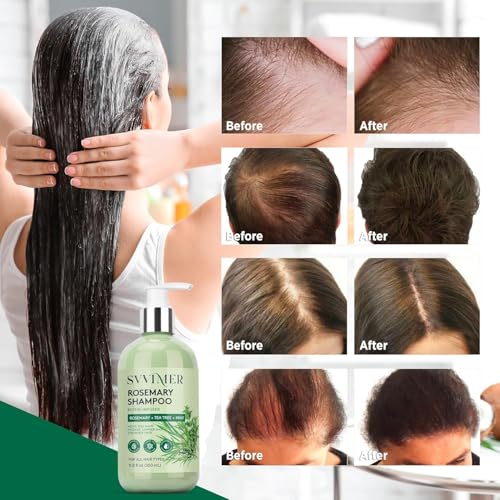 Svvimer Rosemary Hair Thickening Shampoo 11.8 Oz Pack of 2 for Fuller, Stronger Hair