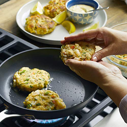 10-Inch Hard-Anodized Induction Skillet with Lid - Nonstick Frying Pan