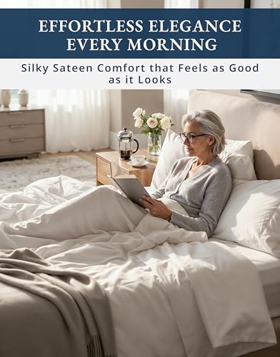 Lane Linen White Twin XL 1000TC Egyptian Cotton Sheets & Pillowcase Set