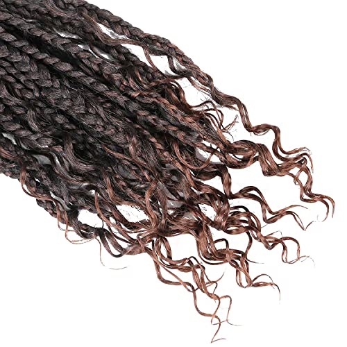LMZIM 14 Inch Crochet Box Braids T30 - Pack of 8 Curly Ends for Black Women