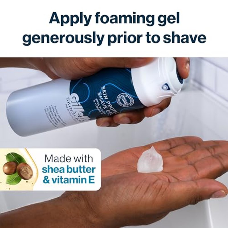 Gillette SkinGuard Shave Gel for Men, 7 oz Skin Protect Shave Gel with Shea Butter and Vitamin E (Pack of 2)