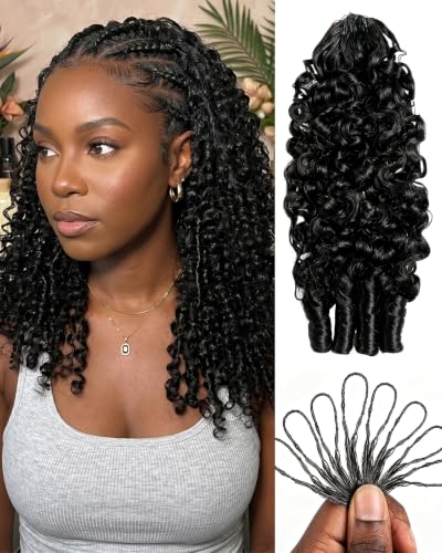 Natural Black Burmese Curly Crochet Hair 120g 20 Inch Knotless Pre-Separated