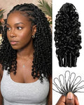 Natural Black Burmese Curly Crochet Hair 120g 20 Inch Knotless Pre-Separated