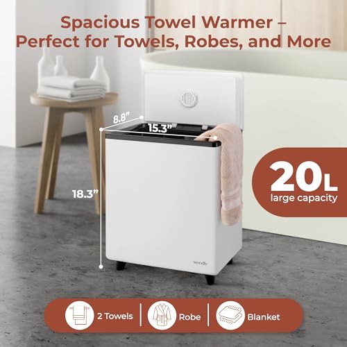 SereneLife WIFI Luxury Rectangle Towel Warmer Black - Spa & Bathroom Heater