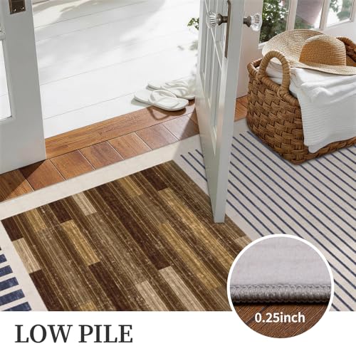 YIHOUSE Beige Brown 8x10 Modern Abstract Washable Area Rug for Living Room