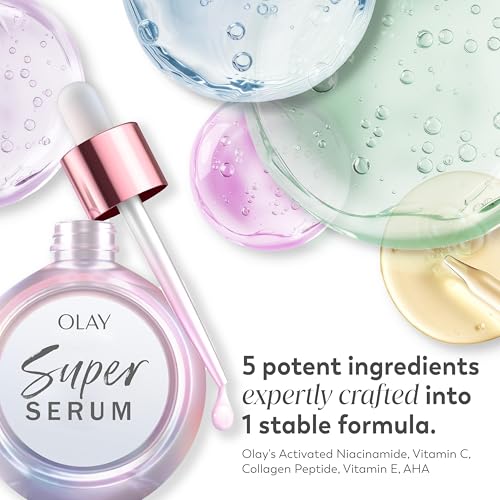 Olay Super Skin Care Day Bundle with Super Cream with Sunscreen SPF 30 (1.7 oz), Super Day Serum (1.0 oz), Vitamin C Cleansing Melts (12 ct)