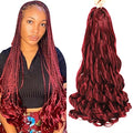French Curly Braiding Hair Burgundy 24 Inch 8 Packs for Black Women
