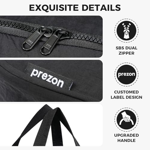 Toiletry Bag For women,Portable Hanging Organizer,4 Leakproof Compartment for full-sized Conditioner, Brushes Set, Makeup Accessories,Visible and easy to access.L-black