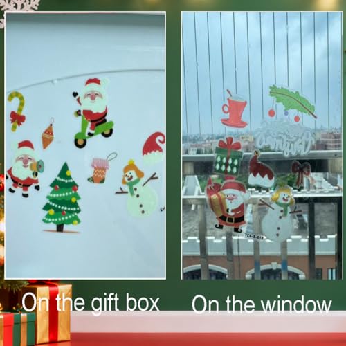 Luminous Christmas Temporary Tattoos 10 Sheets, 120 Pcs Glow in the Dark Xmas Body Stickers, Waterproof Holiday Decorative Tattoos, Party Decoration Accessories