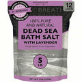 Dead Sea Salt with Lavender 80oz - Bath Soak & Body Scrub for Relaxation - Aromasong