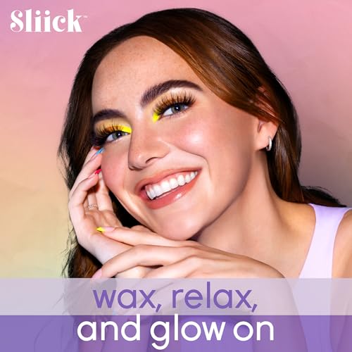 Sliick DIY At-Home Waxing Kit with Hard Wax Beads, Cup, Spatula & Lavender Post Wax Oil ? Face & Body Hair Removal, Soothing Aftercare