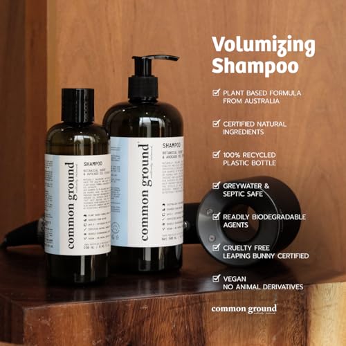 Common Ground Natural Volumizing Shampoo & Conditioner Set - 8.45 Fl Oz Pack of 2 - Lightweight Hair Care for Fine, Flat Hair