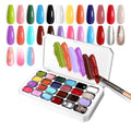 Gradient Painting Gel, 24 Gliter Colors Ombre Gel Nail Polish for Pigment Pat Silver&Gold Aura Nails, French Manicure DIY Nail Art Long-lasting No-wipe Palette B