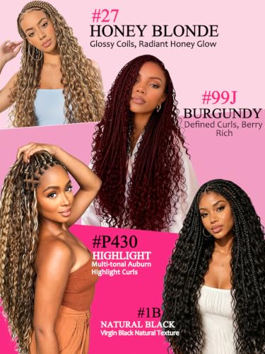 B-fashion Burgundy Human Braiding Hair Extensions 16 Inch Bulk Bundles for Boho & Knotless Braids