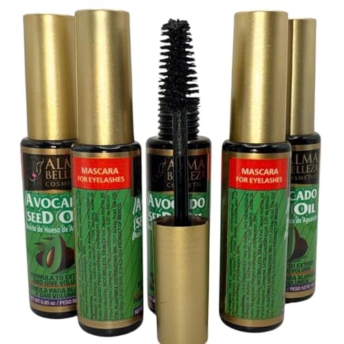 Mascara with Avocado Seed Oil (Aceite de Hueso de Aguacate) 13g - Formula to Extend and Add Volume - Premium Quality by Alma Belleza Cosmetics