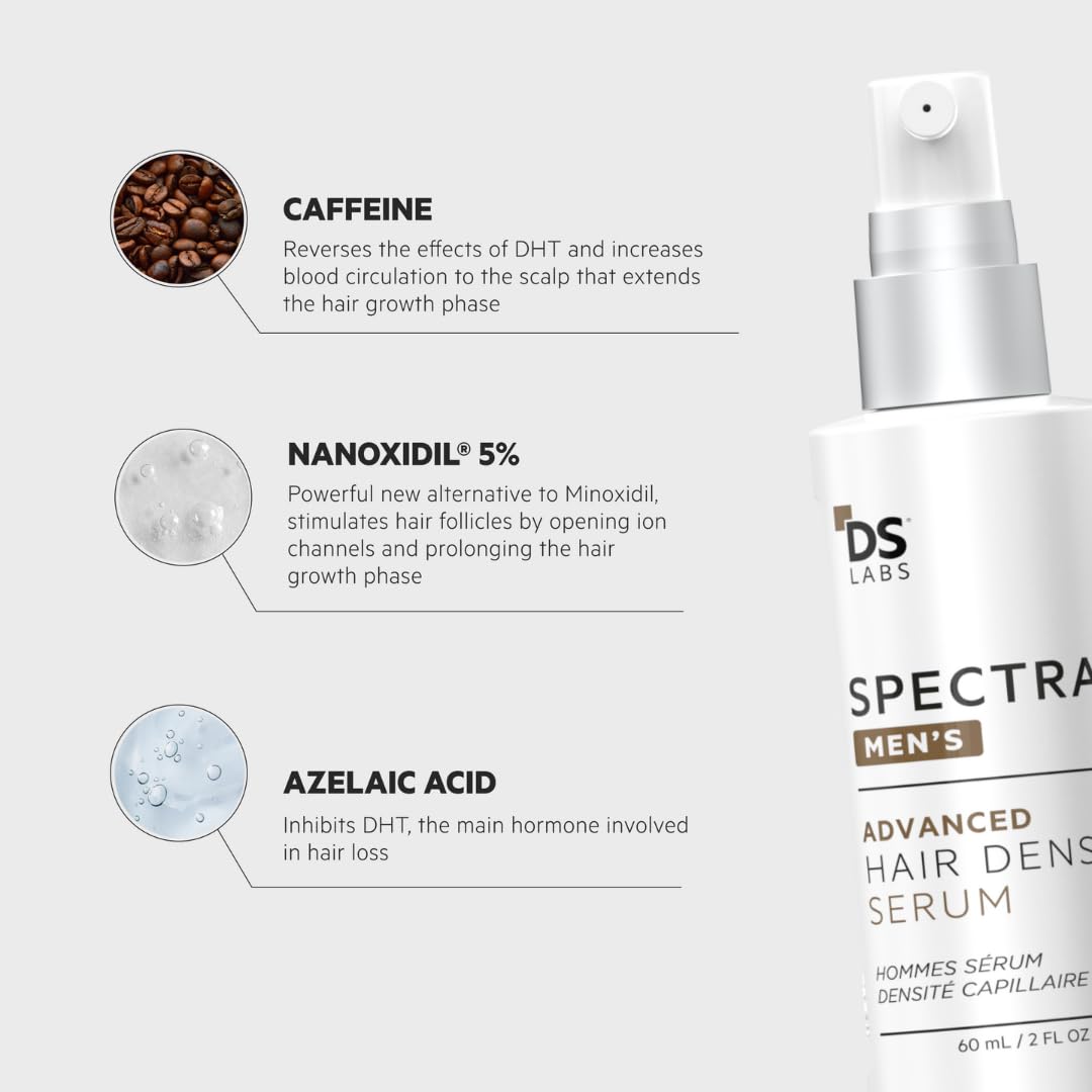 DS Labs Spectral Men's Formally Spectral.DNC-N - Hair Density Serum, Strengthening, Thickening, Minimize Shedding, Color Safe, 60mL, Packaging May Vary