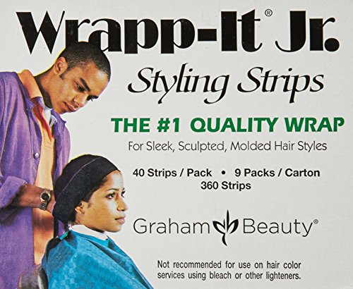 XFQUIJ Black Wrapp-It Jr. Styling Strips Pack of 40 for Sculpted Hairstyles