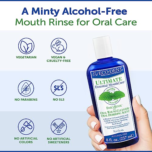 Eco-Dent Alcohol-Free Mint Mouthwash 2-Pack - 8 Fl Oz Each, Natural Oral Care