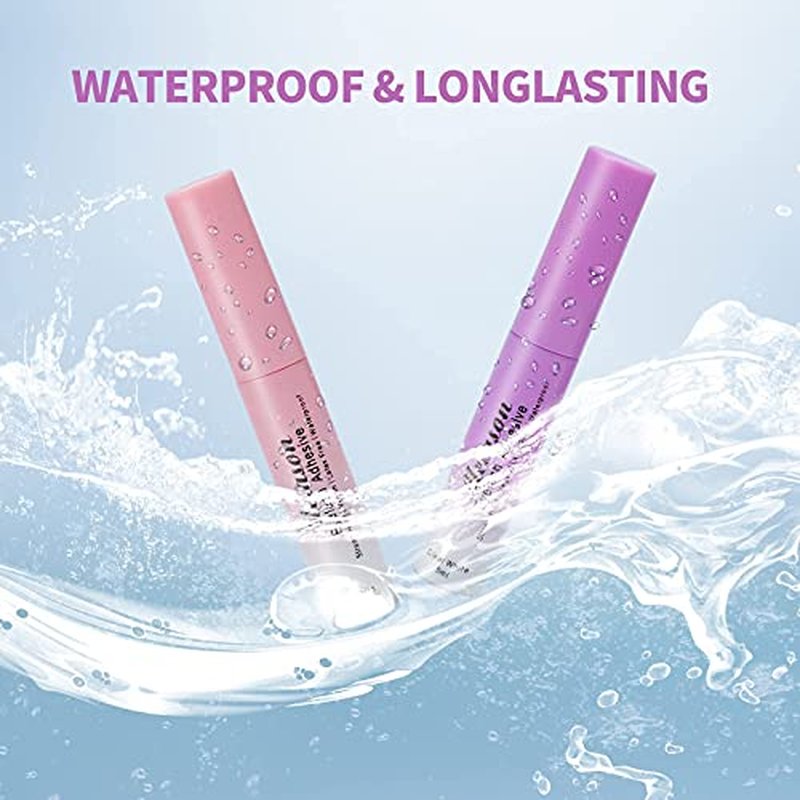 Best Eyelash Glue,Super Strong Hold Eyelash Adhesive,Fast Drying,Latex Free Vegan Waterproof Hypoallergenic Strip Lash Adhesive,Suitable for Senstive Eyes, 2pcs/Pack, 5mlx2 0.34fl.oz