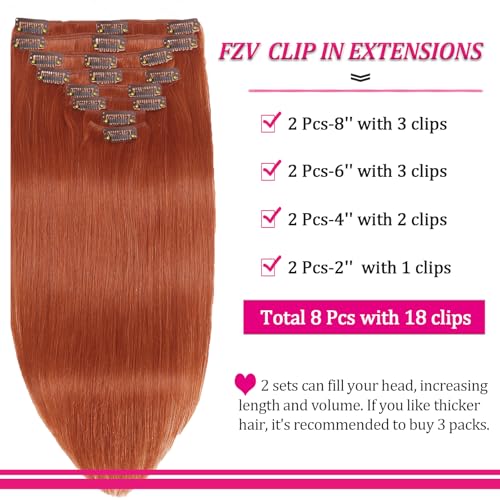 FZV Colorful Clip-In Hair Extensions 8pcs 120g 22 Inch - #350ST