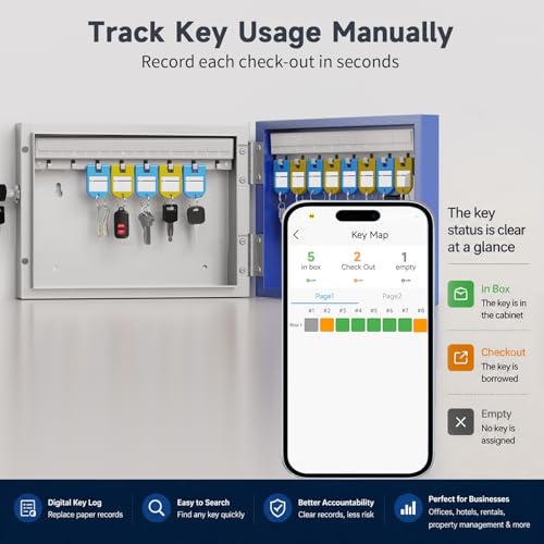 Smart Wall-Mount Key Lock Box with App Control, One-Time Code & Bluetooth
