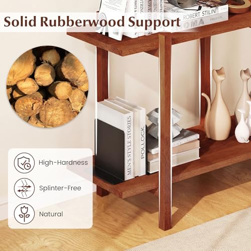 Giantex 2-Tier Wooden Bookshelf - 48 Inch Modern Console with Wide Storage Shelf