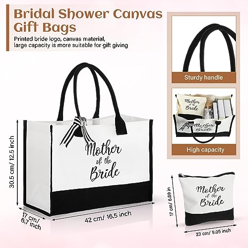 Mother of the Bride Gifts Set - Glass Cup, Tote & Cosmetic Bag - Variation of Mother of the Bride