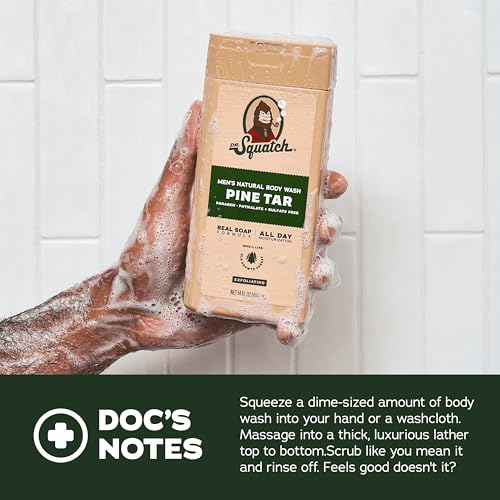Dr. Squatch NEW Body Wash and Deodorant for Men Gift Set | No Paraben, Phthalate, Sulfate | Odor-Squatching, Aluminum-Free | Pine Tar Body Wash (8 oz, 3-Pack) & Deodorant (2.56 oz, 2-Pack)