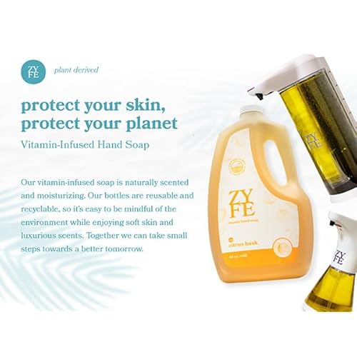 Foaming Hand Soap Refills, Half Gallon Hand Soap Foam Refill with Essential Oil Fragrance in Recycled Bottle, Citrus Handwash Refil Biodegradable+