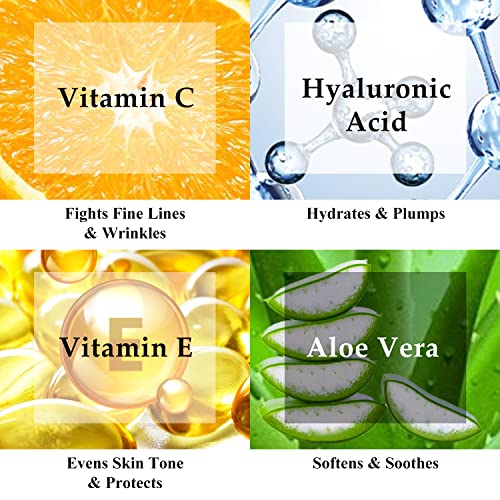 Vitamin C Face Serum Anti-Aging Brightening & Hydrating 1oz Pack of 2