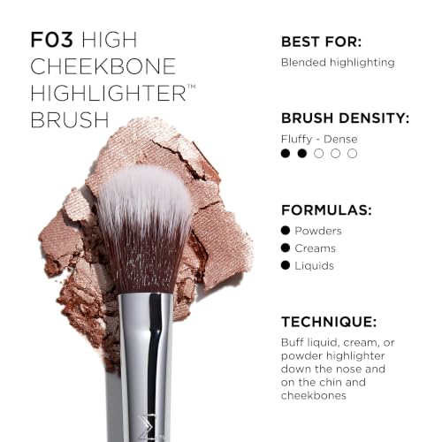 Highlighter Makeup Brush for Face & Cheekbones - Beveled Blending Tool