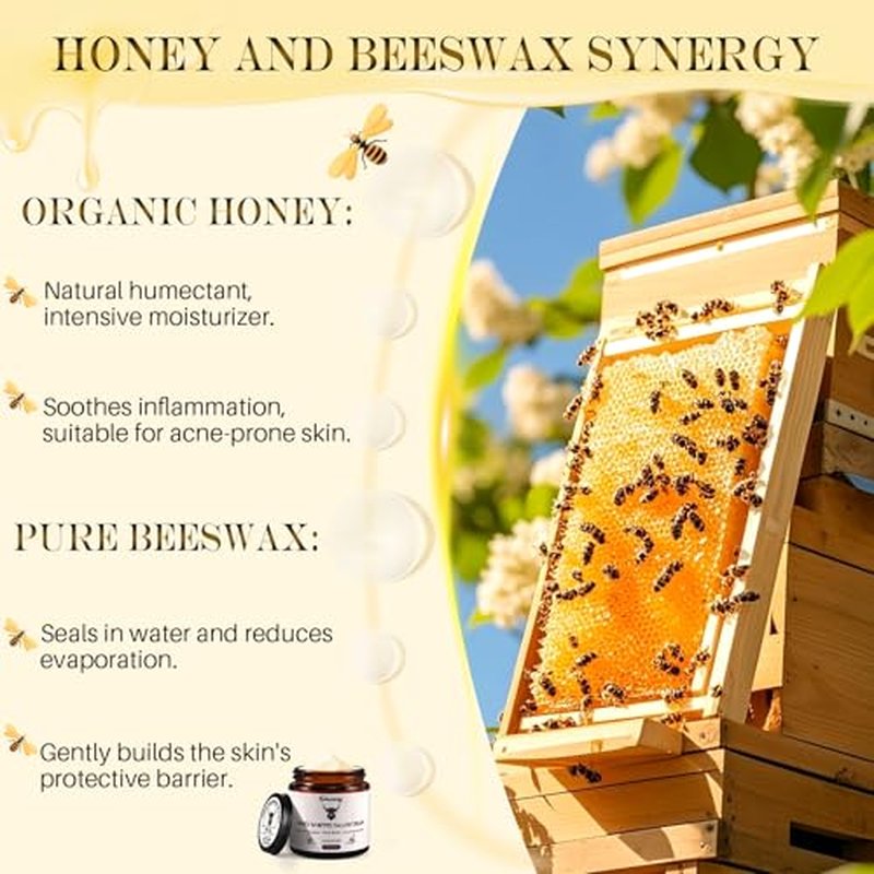 Beef Tallow for Skin, Tallow and Honey Cream, Whipped Organic Tallow Face Balm Moisturizer, Organic Grass-Fed Beef Tallow & Raw Wild Honey, 4 Oz Herb-Infused Unscented