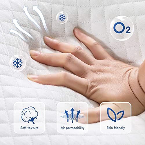 Twin Gel Memory Foam Mattress - 6 Inch Support Bed, Fiberglass Free, CertiPUR-US Certified, Cool Sleep - White