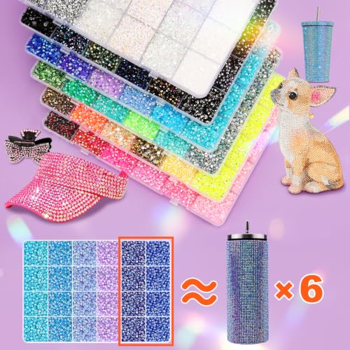 36 Colors Resin Rhinestone Bedazzling Kit with 160,000 Pcs and Jewelry Glue
