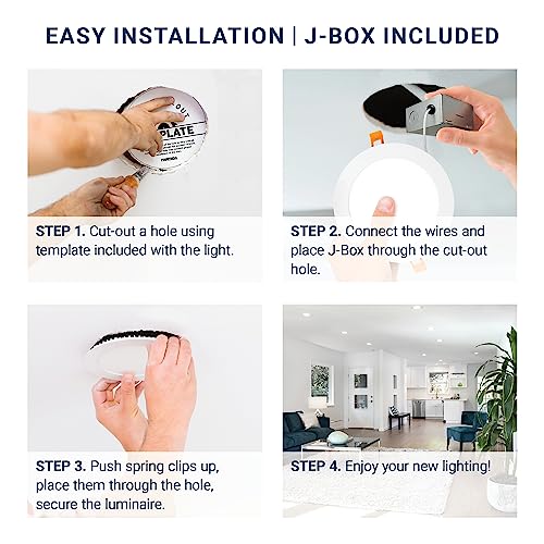 16 Pack 4-Inch LED Recessed Ceiling Lights Dimmable 5 CCT Ultra-Thin ETL-Listed