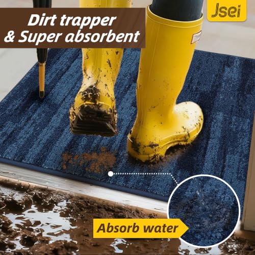 Blue Dirt Trapper Door Mat 36x60 Inches Non-Slip Indoor Outdoor Welcome Rug