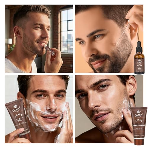 Men's Spa & Grooming Gift Set with Sandalwood & Cedarwood, Leather Bag
