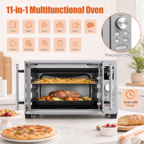 DORTALA 26.4 Qt French Door Air Fryer Toaster Oven Combo, 1500W