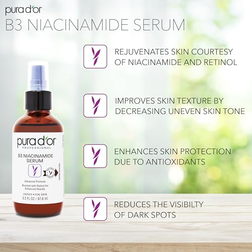 Niacinamide Retinol Face Serum 3.3oz Pack of 2 - Even Skin Tone & Fine Lines