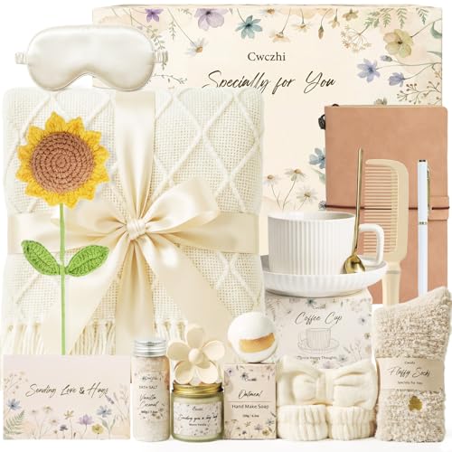 Self Care Gift Basket Set for Women - Spa, Relaxation & Birthday Gifts for Mom & Friends