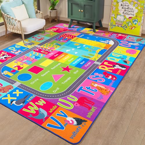 HOMORE Kids Educational Area Rug 5x7 Multi Color Classroom Play Mat