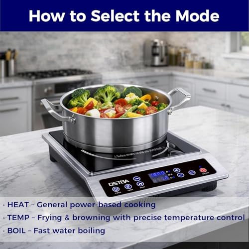 OSTBA Portable Induction Cooktop 1800W Small Countertop Burner